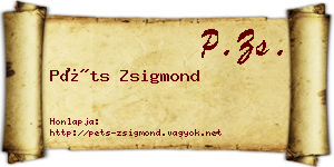 Péts Zsigmond névjegykártya