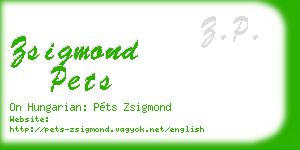 zsigmond pets business card
